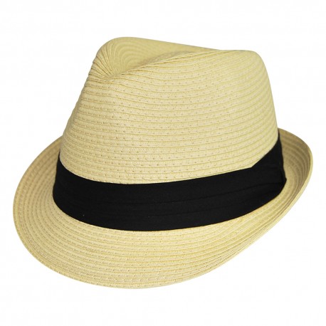 Fashion paper straw fedora hat