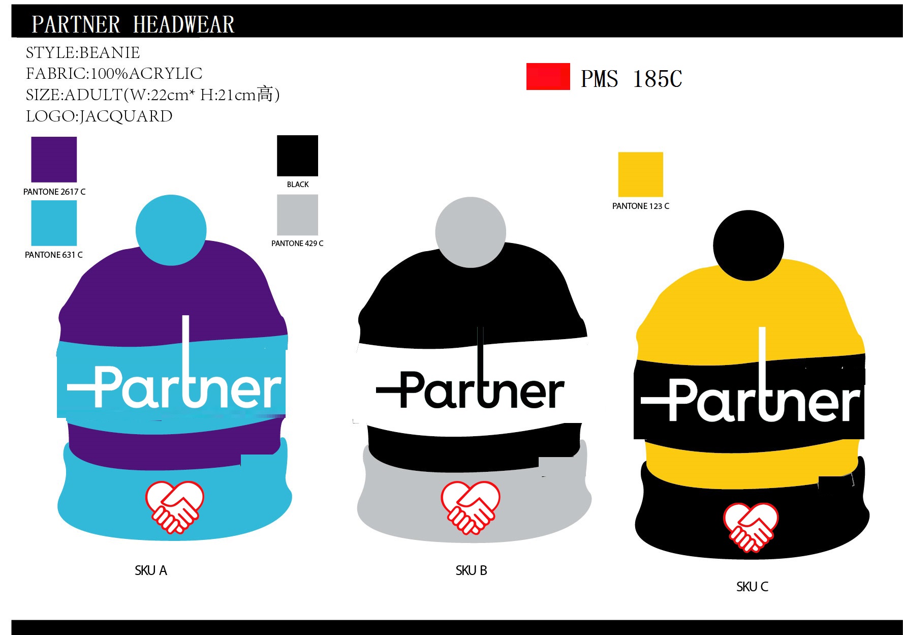 Partner headwear knitted beanie  hat