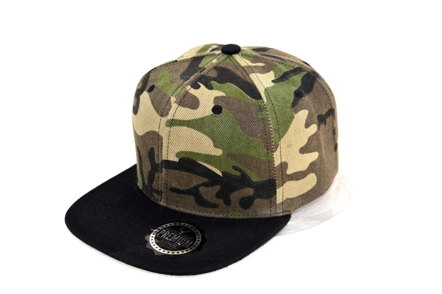 Camo blank snapback cap