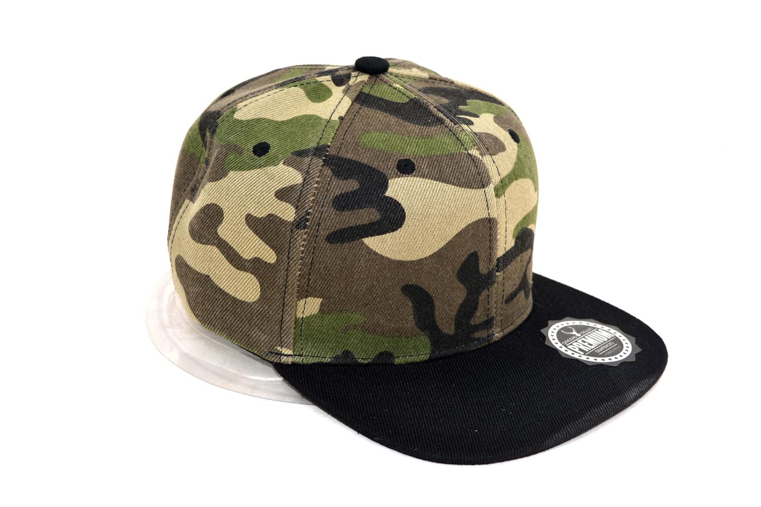 Camo blank snapback cap