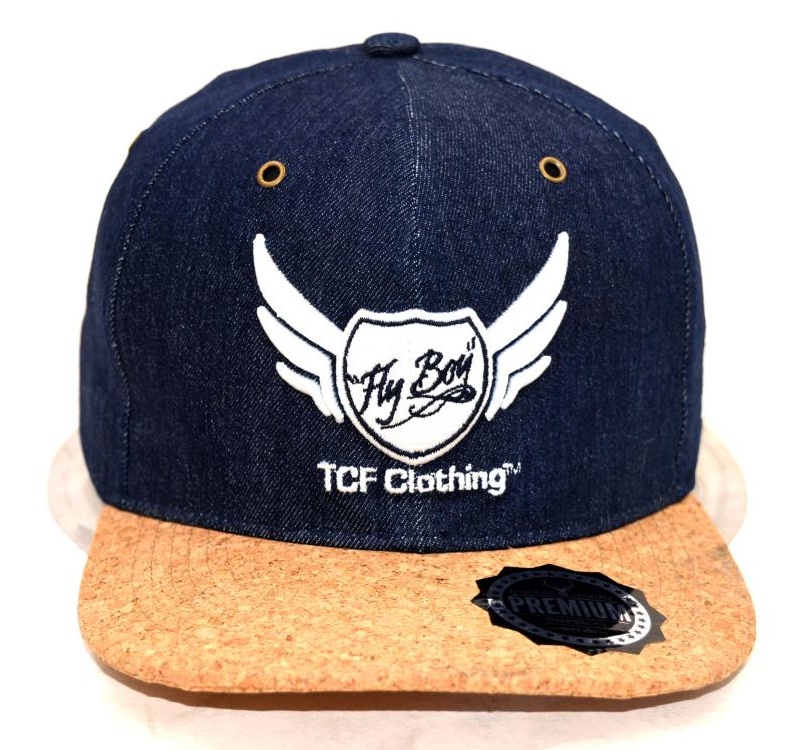 Canvas snapback cap with custom embroidery design