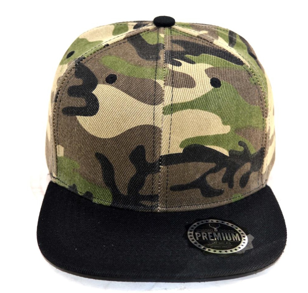 Camo blank snapback cap