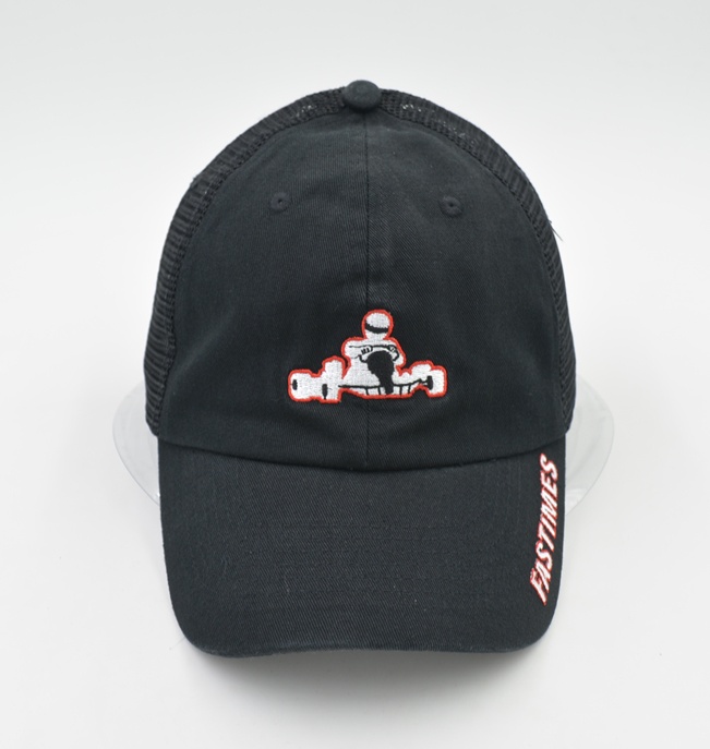 Washed trucker cap with embroidery logo