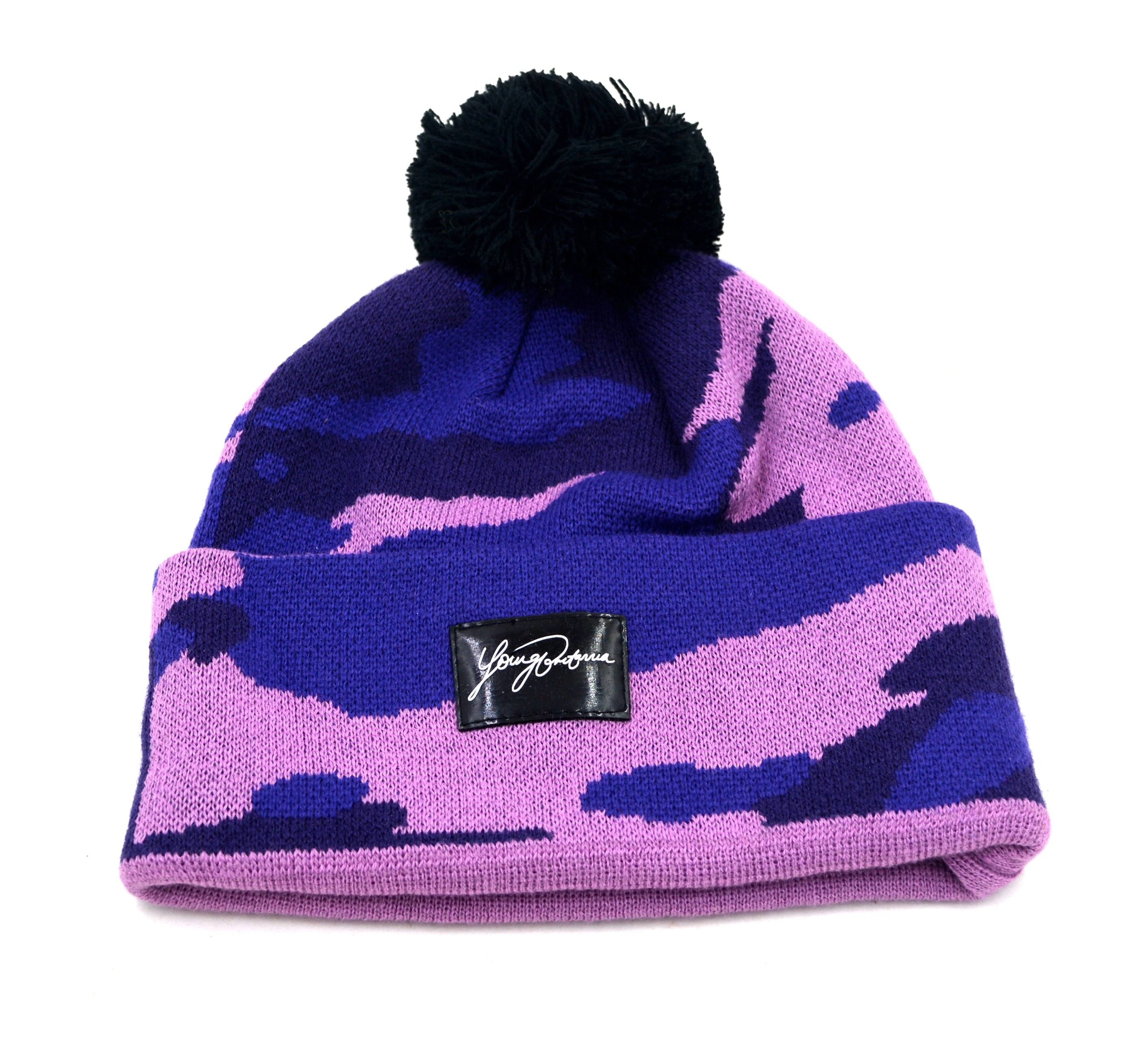 Pompom beanie hats custom logo