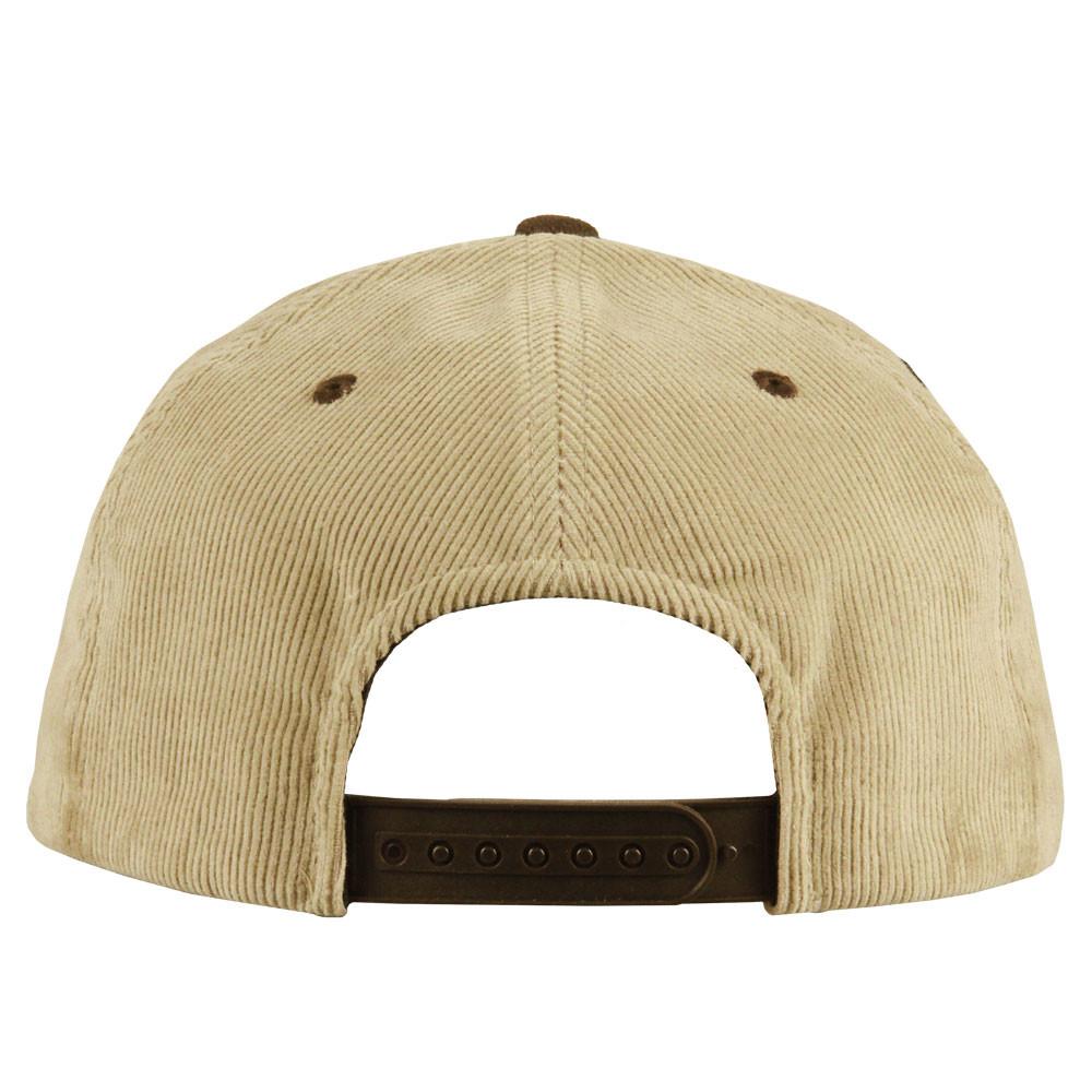 Corduroy embroidery snapback cap