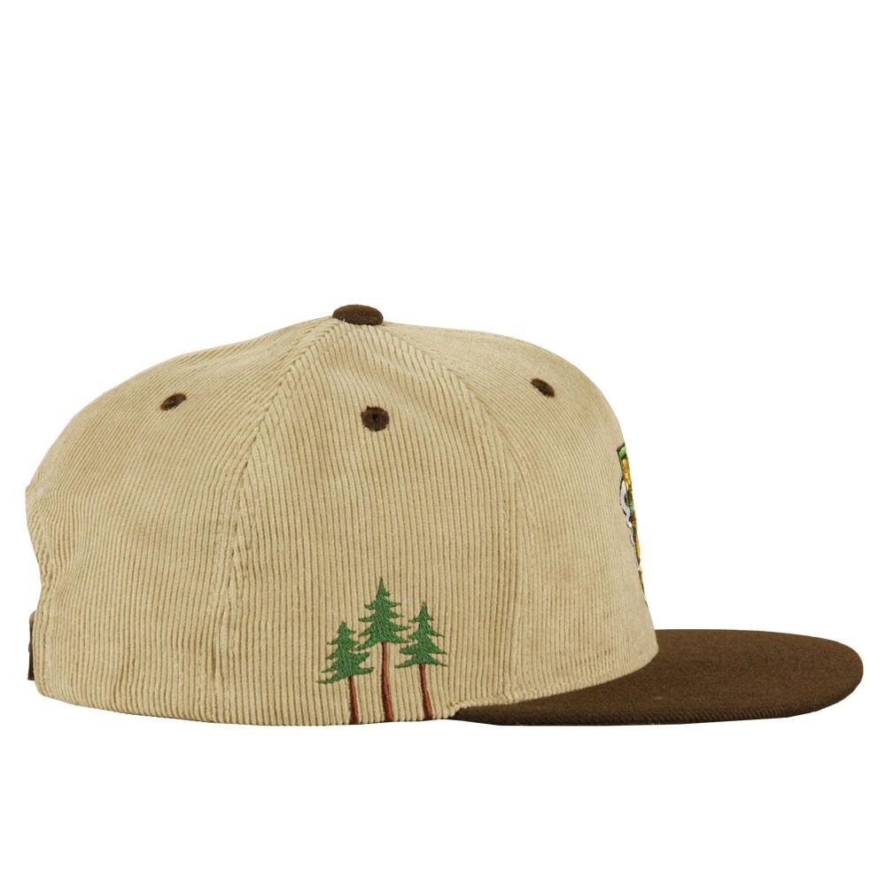 Corduroy embroidery snapback cap