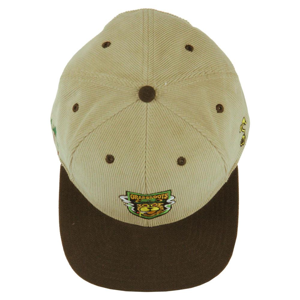 Corduroy embroidery snapback cap