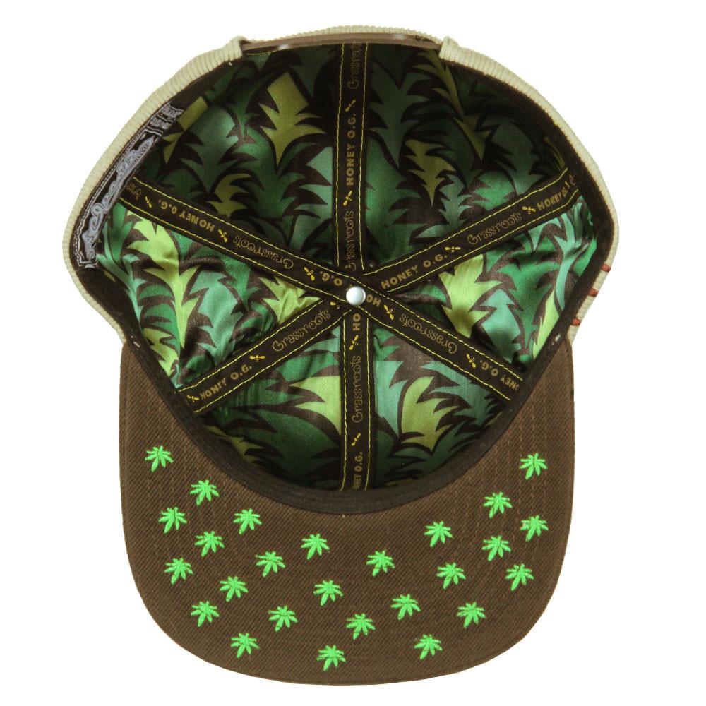 Corduroy embroidery snapback cap