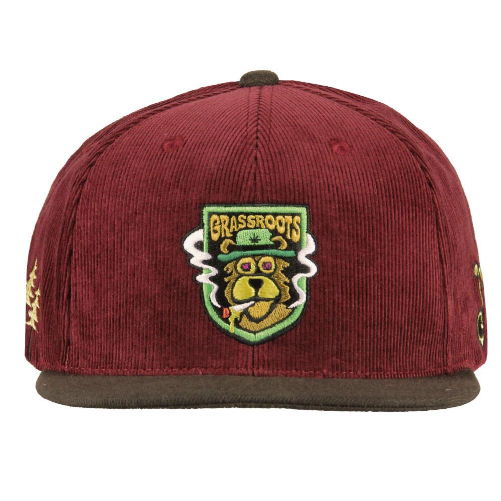 Corduroy embroidery snapback cap