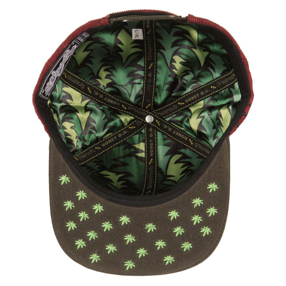Corduroy embroidery snapback cap