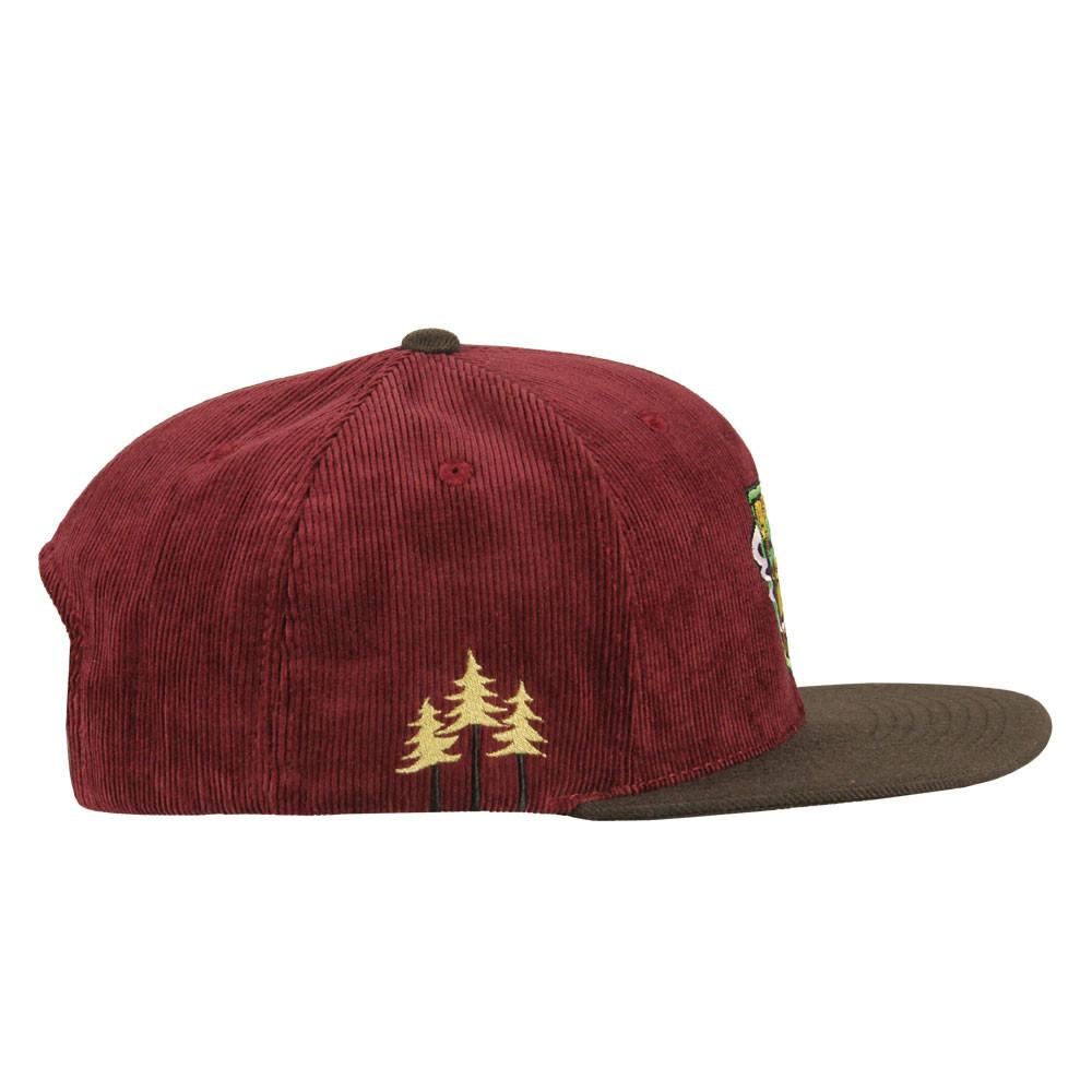 Corduroy embroidery snapback cap