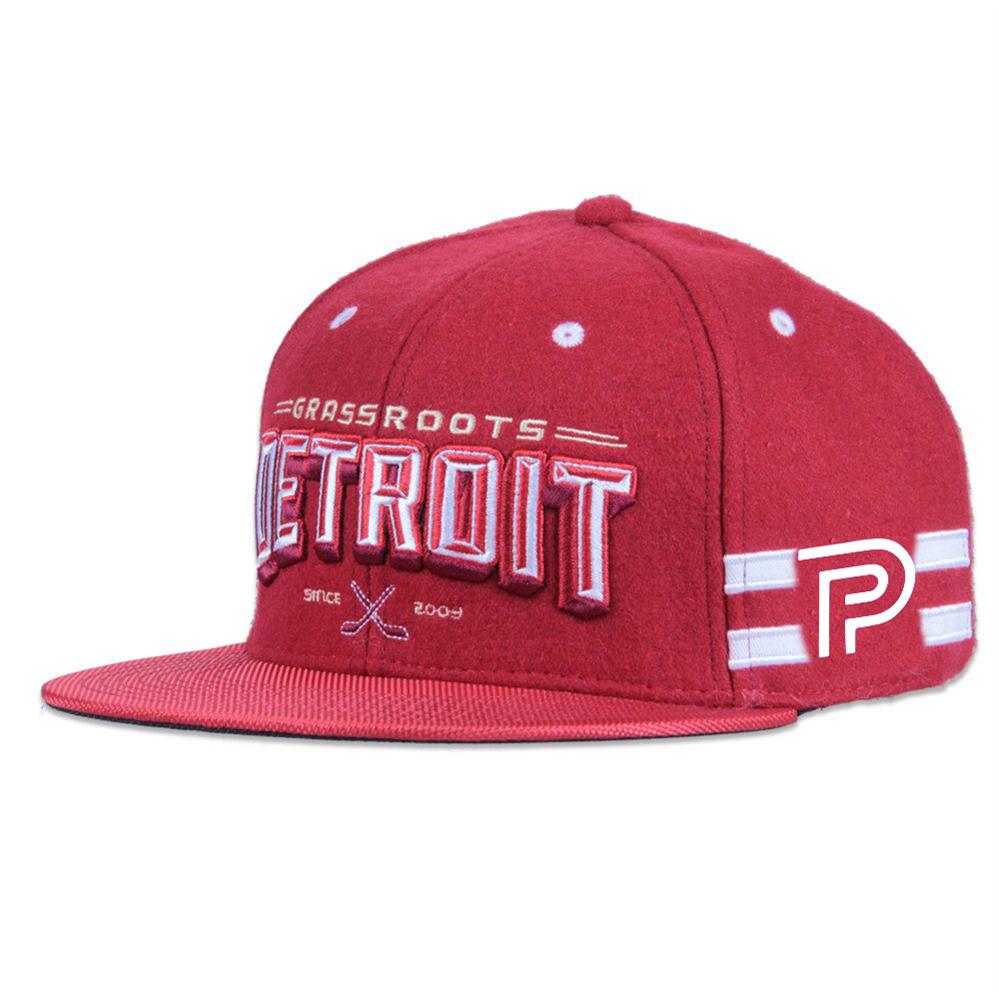 6 panel flat brim  snapback cap