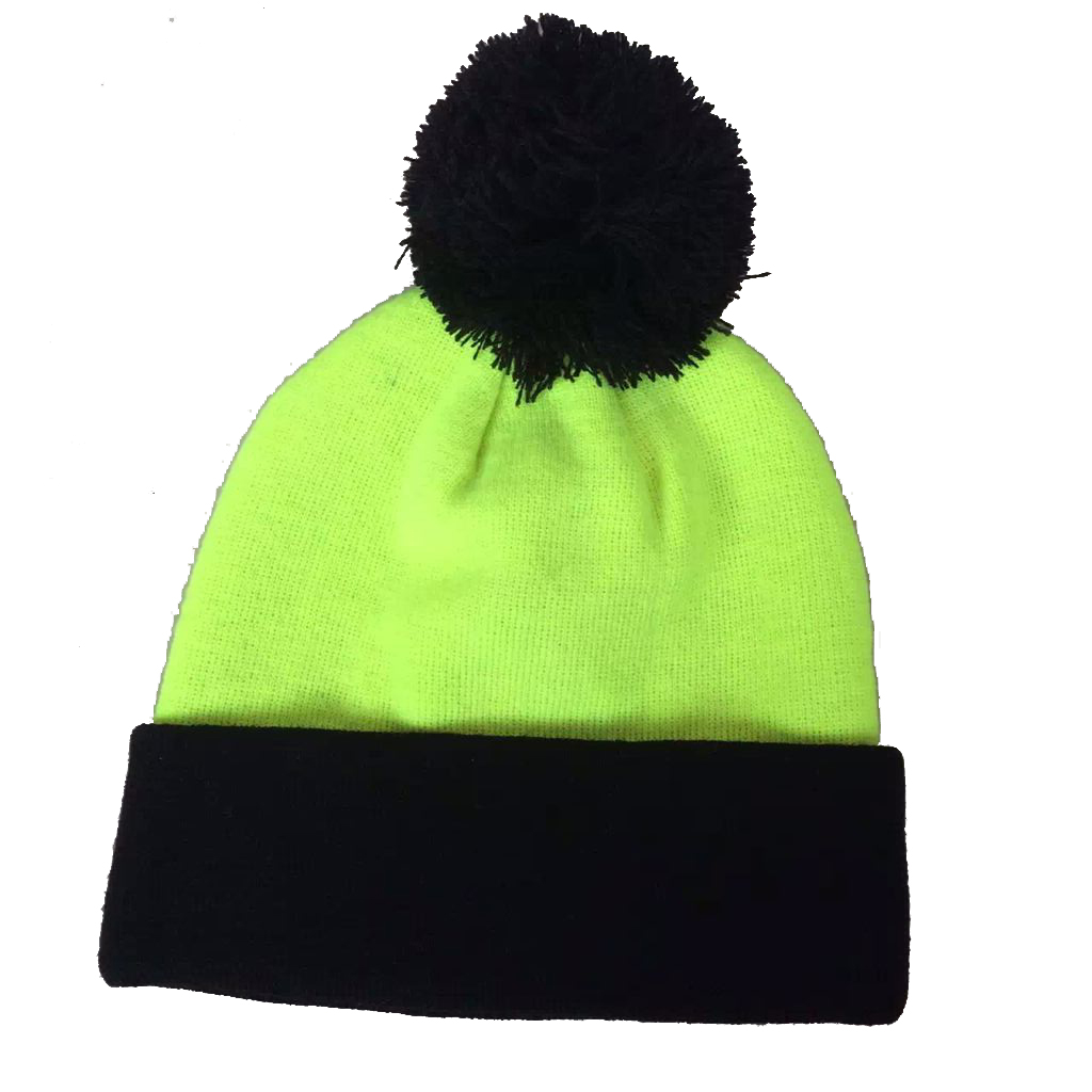 Pompom beanie hats custom logo