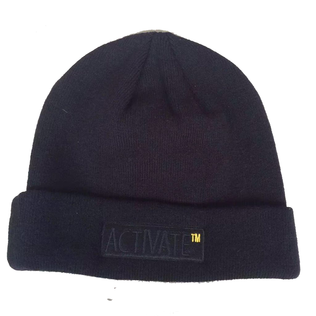 Black beanie with embroidry logo