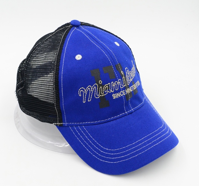 Washed cotton mesh trucker cap