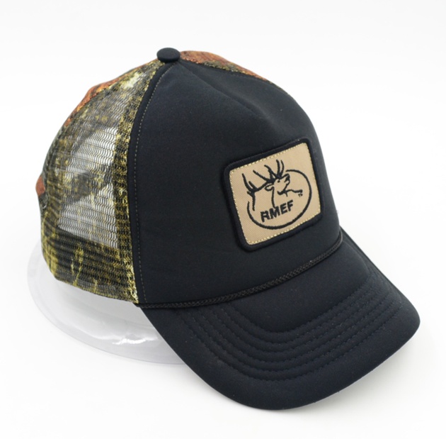Camo mesh trucker cap 5 panel foam trucker cap