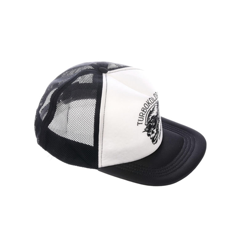 5 panel Foam trucker cap flat brim custom design