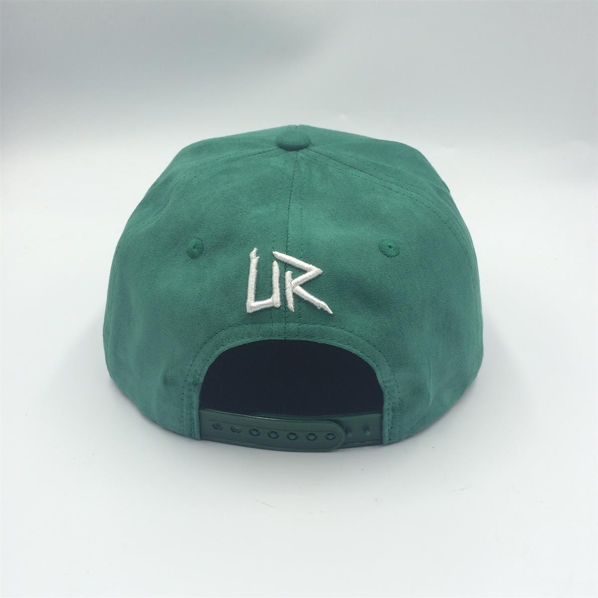 Suede flat brim snapback cap custom 3D embroidery