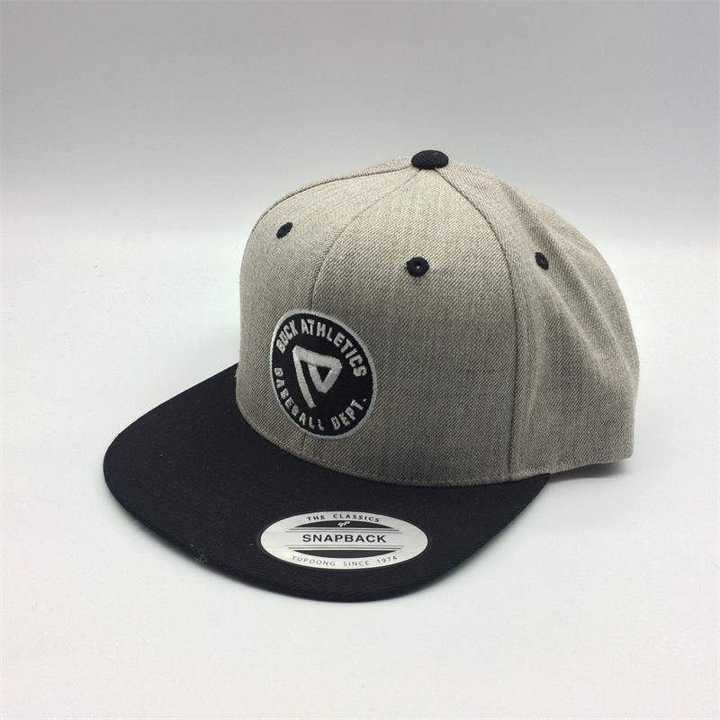 wool acrylic snapback cap with embroidery patch