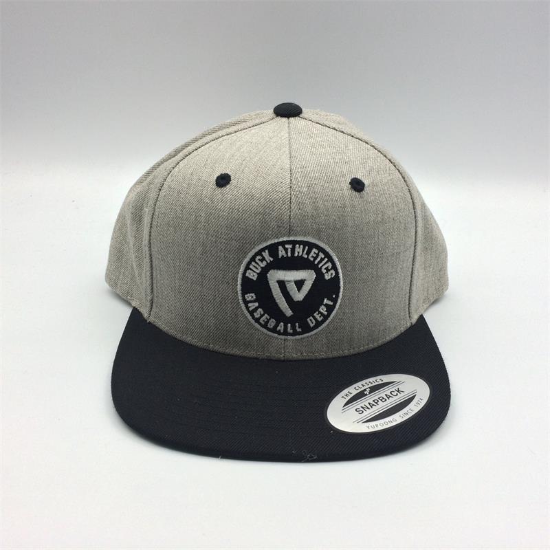 wool acrylic snapback cap with embroidery patch