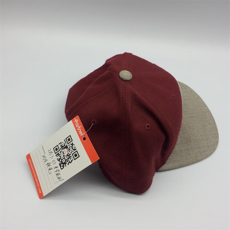 wool acrylic snapback cap with embroidery patch