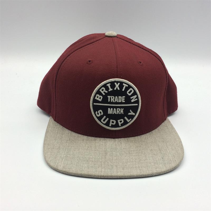 wool acrylic snapback cap with embroidery patch