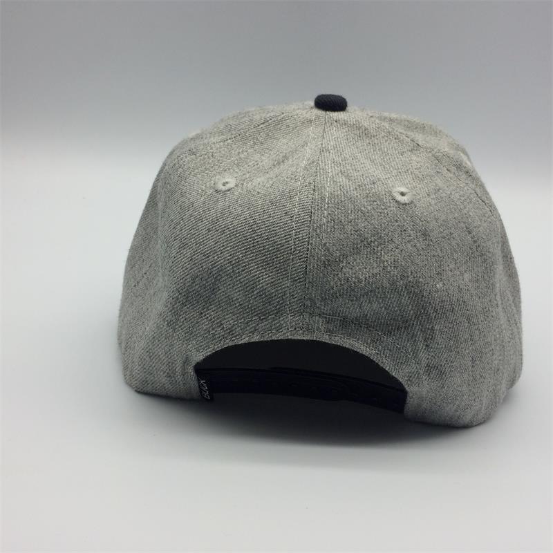 wool acrylic snapback cap with embroidery patch