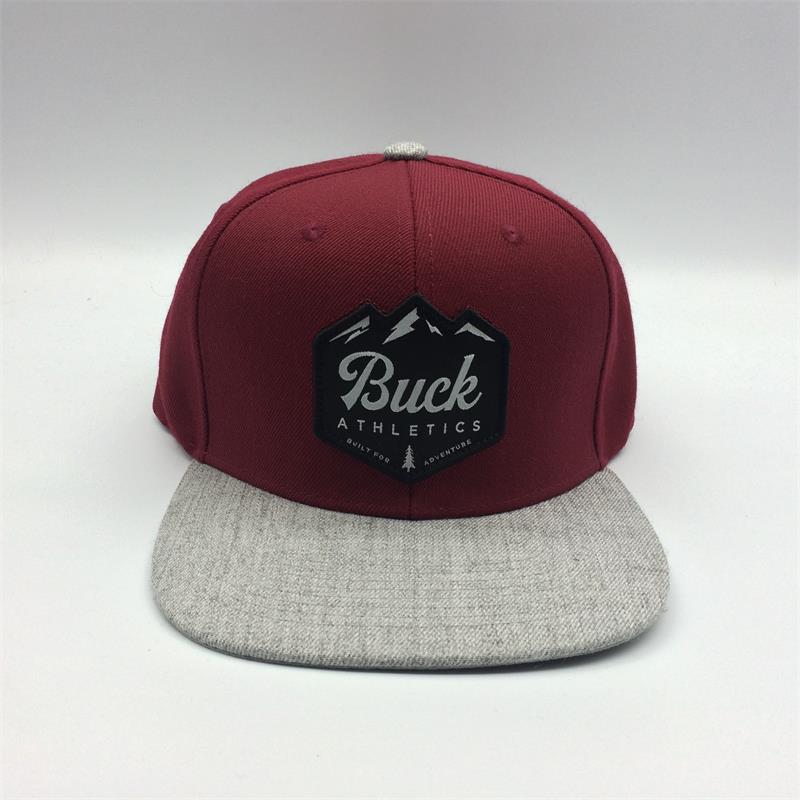 wool acrylic snapback cap with embroidery patch