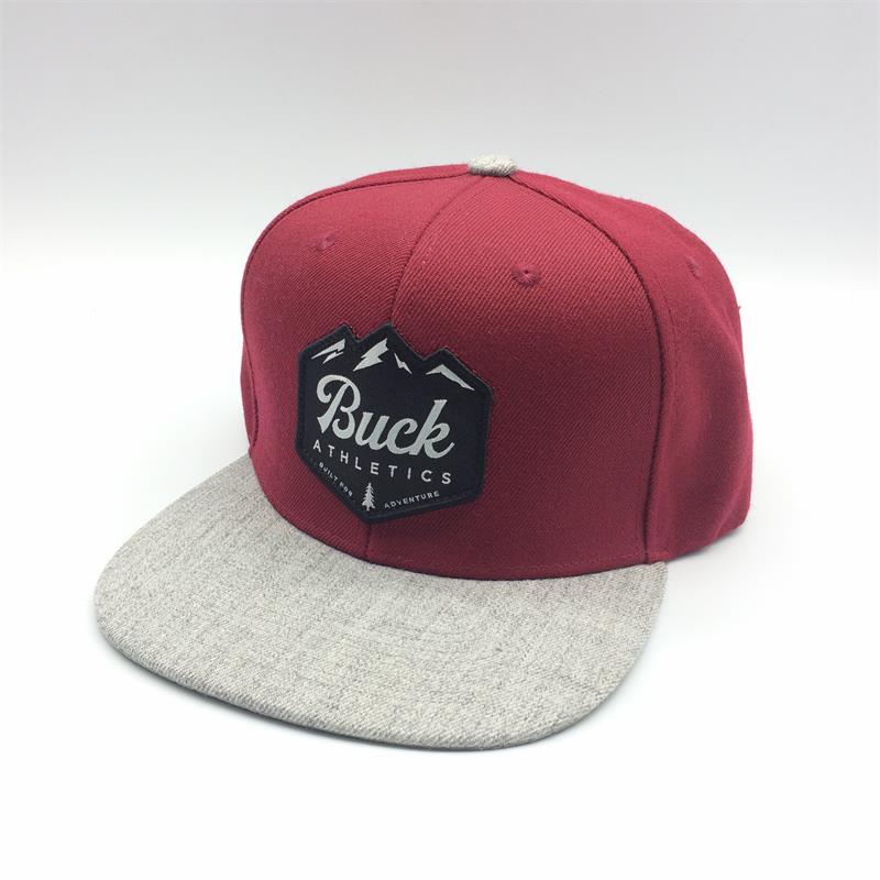 wool acrylic snapback cap with embroidery patch