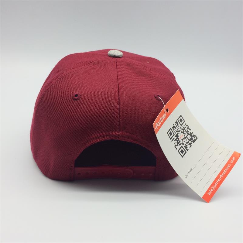 wool acrylic snapback cap with embroidery patch