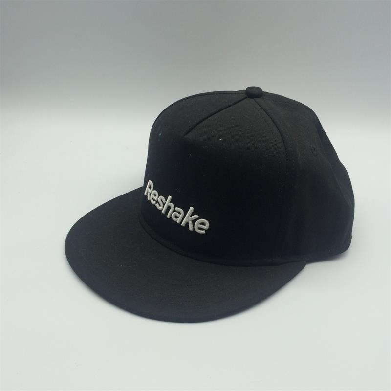 5 panel cotton snapback cap with 3D embroidery