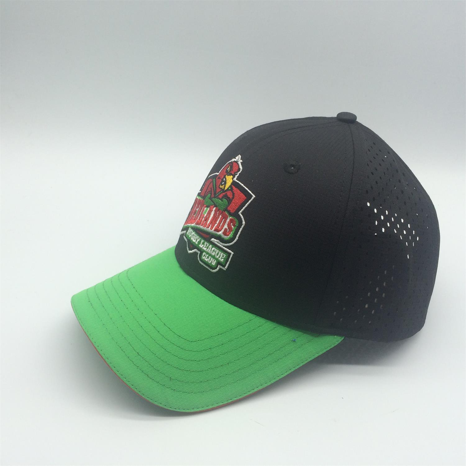 ripstop baseball cap embroidery logo back panels laser holes