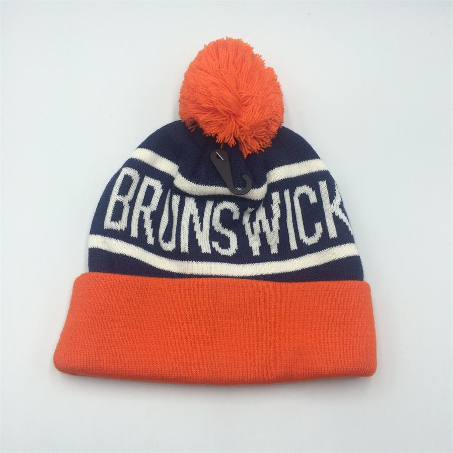 Jacquard Beanie hat woven patch logo