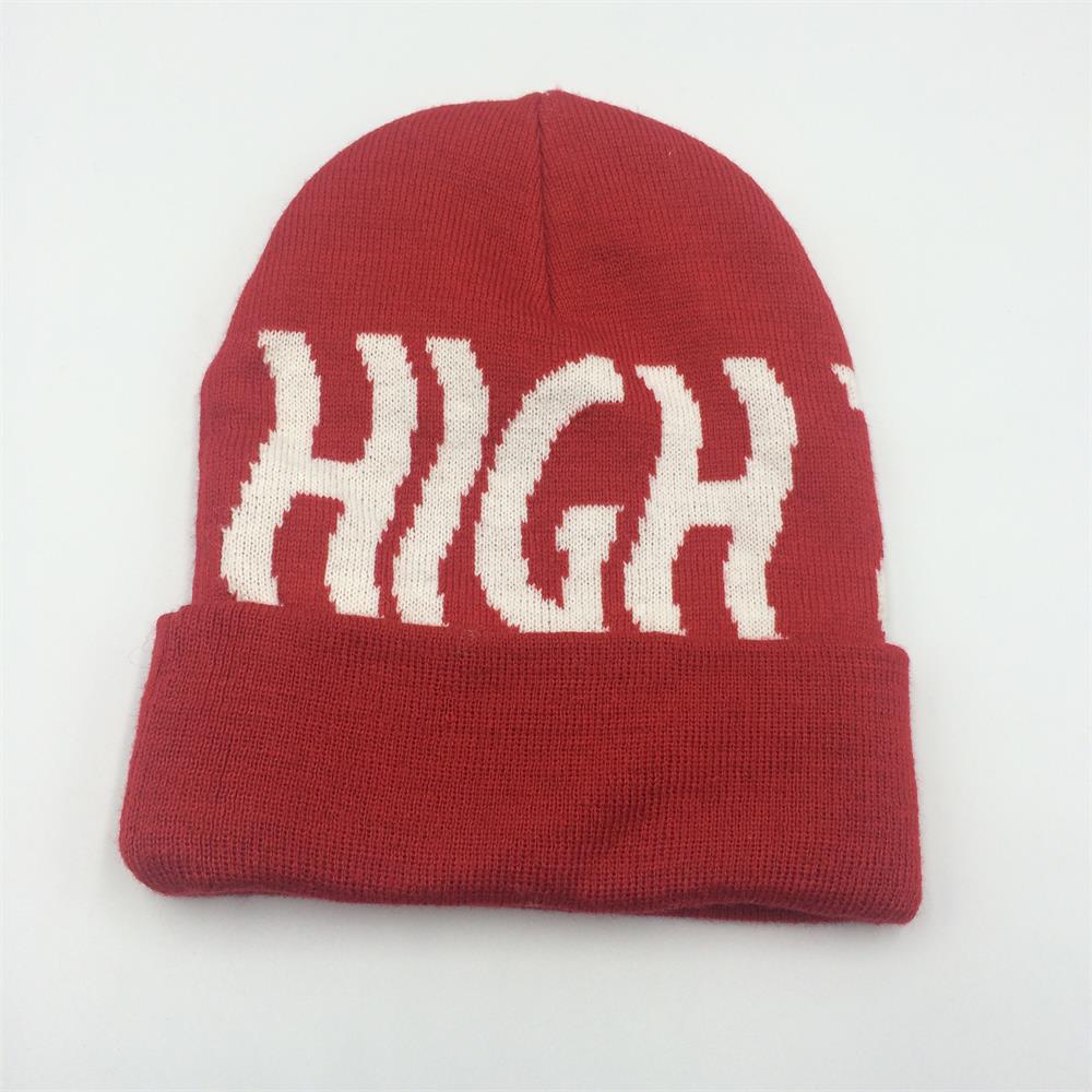 factory Good Quality Jacquard Cotton/ Acrylic Knitted Beanie,Winter Hat