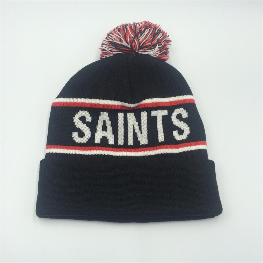 wholesale custom unisex sports running jacquard hats with pompom american football,rugby,hockey,soccer