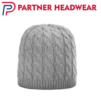 Double Layer Winter Fleece Lined Cable Knitted PomPom Beanie Hat