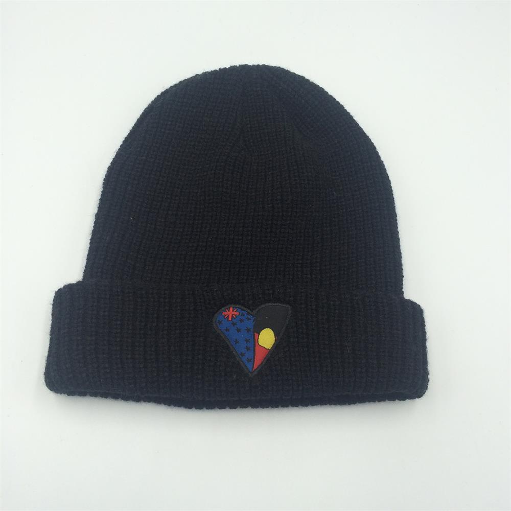 Custom made knitted winter beanies with embroidery logo
