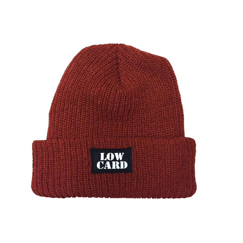 Custom made knitted winter beanies with embroidery logo